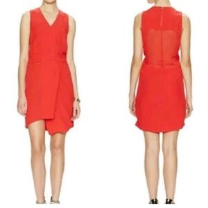 J Brand Vibrant Red Asymmetrical Dress